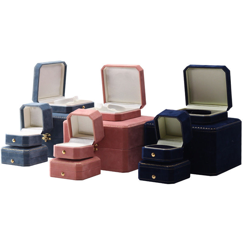 Rectangle Velvet Jewelry Box for Custom Luxury Pattern Necklace and Bracelet Set