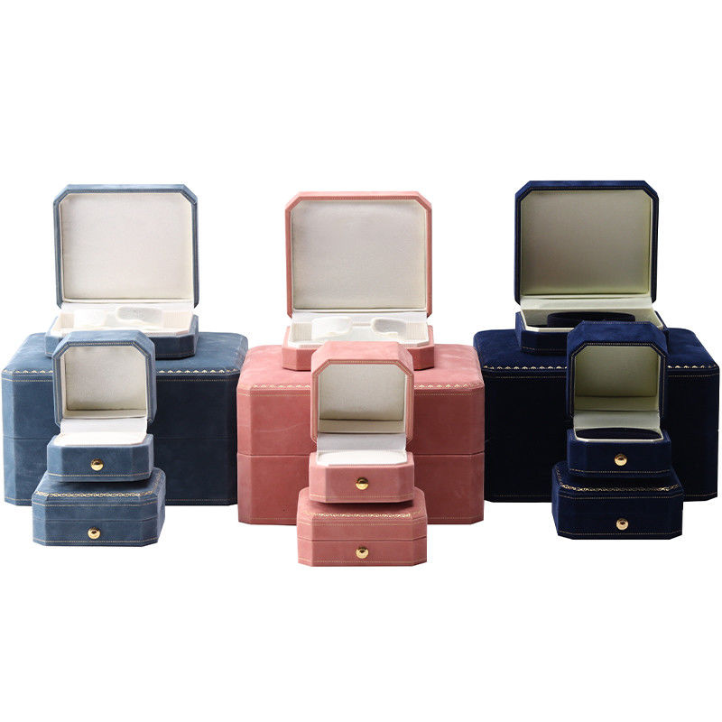 Rectangle Velvet Jewelry Box for Custom Luxury Pattern Necklace and Bracelet Set