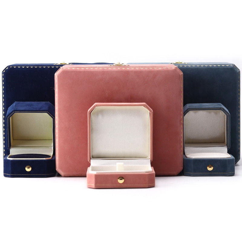 Rectangle Velvet Jewelry Box for Custom Luxury Pattern Necklace and Bracelet Set