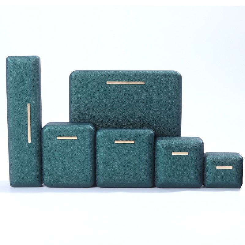 Hanhong Green PU Leather Velvet Jewelry Box for Customized Logo and Luxury Packaging