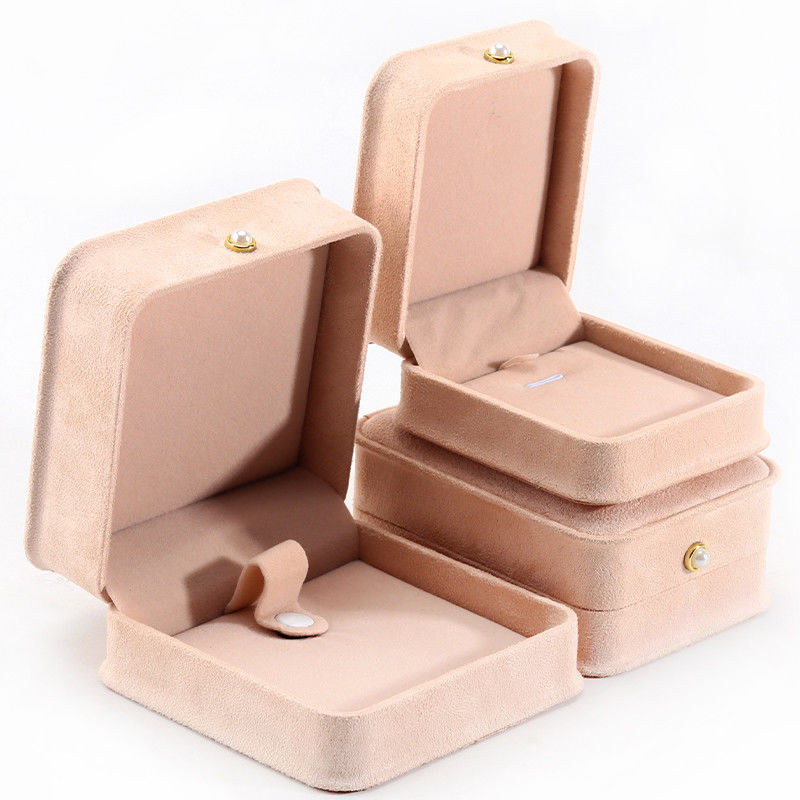 Customized Rectangle Velvet Jewelry Box For Packaging Bracelets Earrings Necklaces