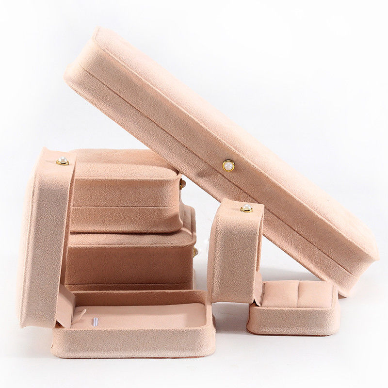 Customized Rectangle Velvet Jewelry Box For Packaging Bracelets Earrings Necklaces