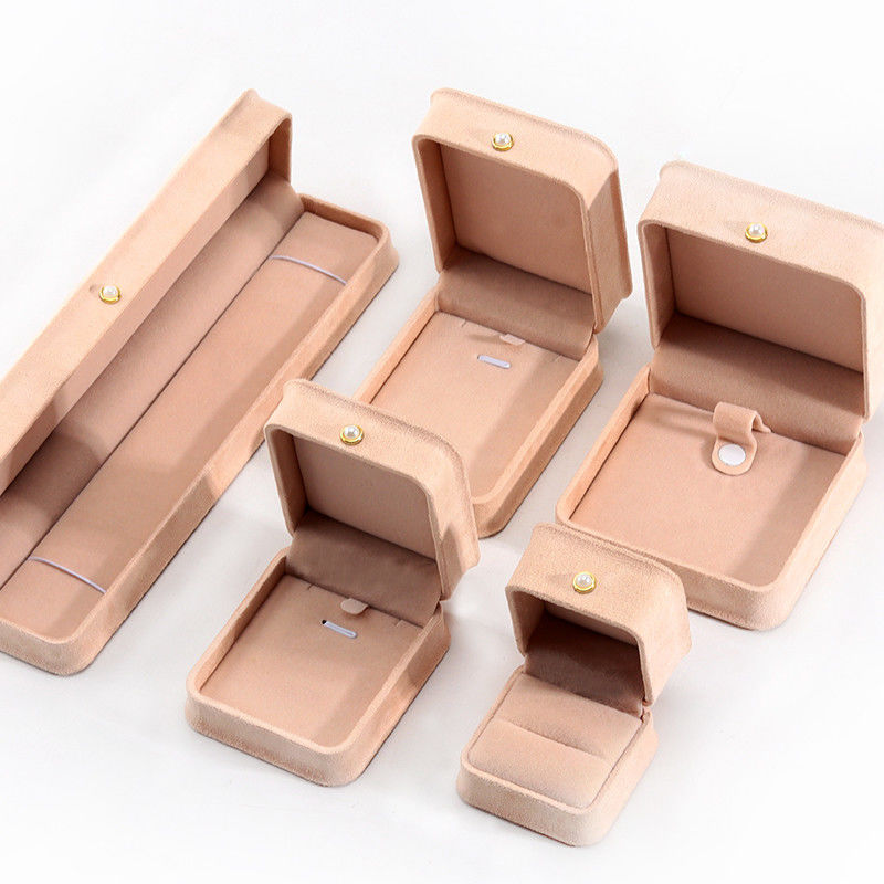 Customized Rectangle Velvet Jewelry Box For Packaging Bracelets Earrings Necklaces