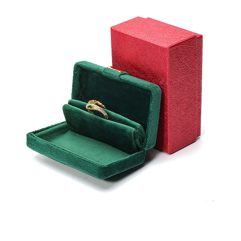 Velvet Hanhong Custom Logo Luxury Green Jewelry Box for Earrings Bracelet Necklace Ring