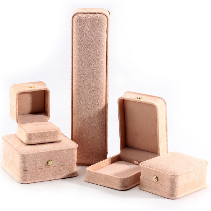 Customized Rectangle Velvet Jewelry Box For Packaging Bracelets Earrings Necklaces