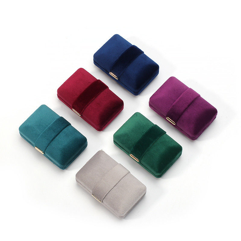 Velvet Hanhong Custom Logo Luxury Green Jewelry Box for Earrings Bracelet Necklace Ring