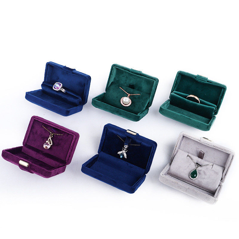 Velvet Hanhong Custom Logo Luxury Green Jewelry Box for Earrings Bracelet Necklace Ring