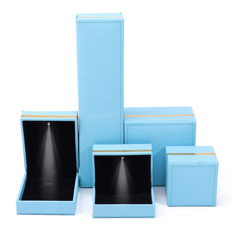 Jewelry Package LED Light Bracelet with Gray Earrings and Ring Set in Customized Box