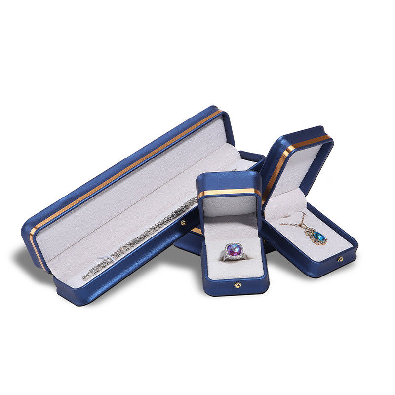 Custom Logo Dark Green Leather Jewelry Box with Hanhong Packaging and Velvet Lining