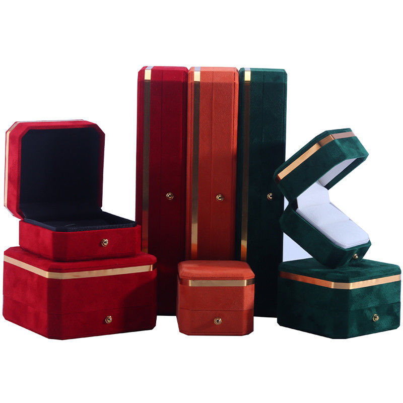 Custom Velvet Jewelry Packaging Box for Wedding Gifts Earrings and Rings from Hanhong