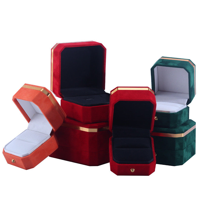 Custom Velvet Jewelry Packaging Box for Wedding Gifts Earrings and Rings from Hanhong
