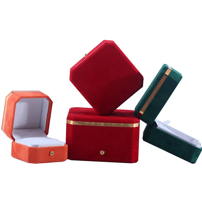 Custom Velvet Jewelry Packaging Box for Wedding Gifts Earrings and Rings from Hanhong