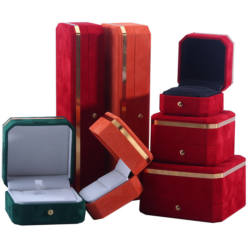 Custom Velvet Jewelry Packaging Box for Wedding Gifts Earrings and Rings from Hanhong
