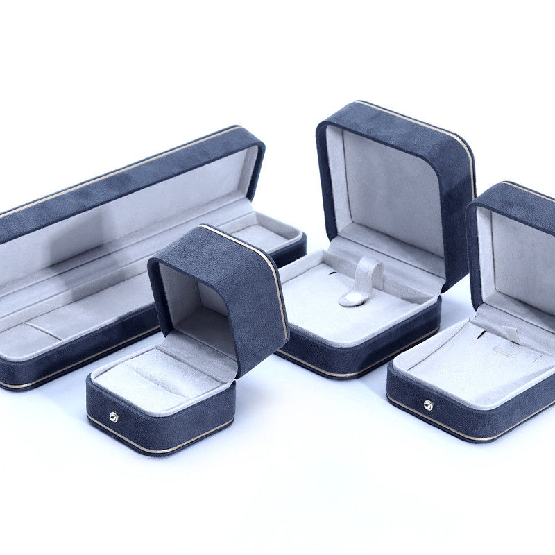 Newest Gray Velvet Jewelry Box for Bracelet Necklace Ring Custom Logo Hanhong 2023