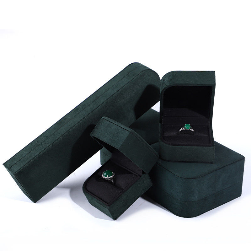 Luxury Green Microfiber Leather Jewelry Package for Earrings and Rings from Hanhong