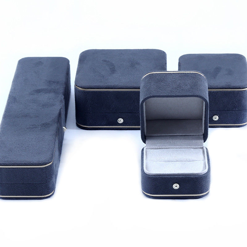 Newest Gray Velvet Jewelry Box for Bracelet Necklace Ring Custom Logo Hanhong 2023