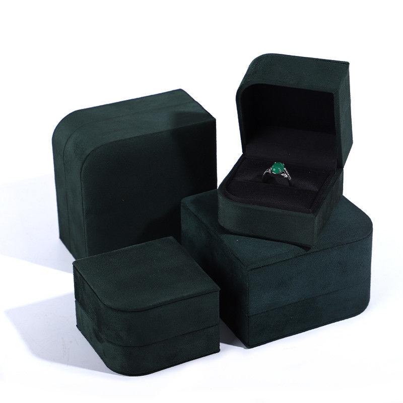 Luxury Green Microfiber Leather Jewelry Package for Earrings and Rings from Hanhong