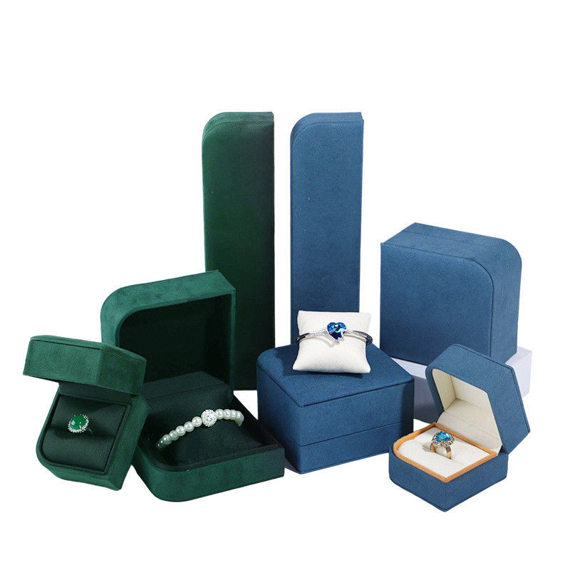 Luxury Green Microfiber Leather Jewelry Package for Earrings and Rings from Hanhong