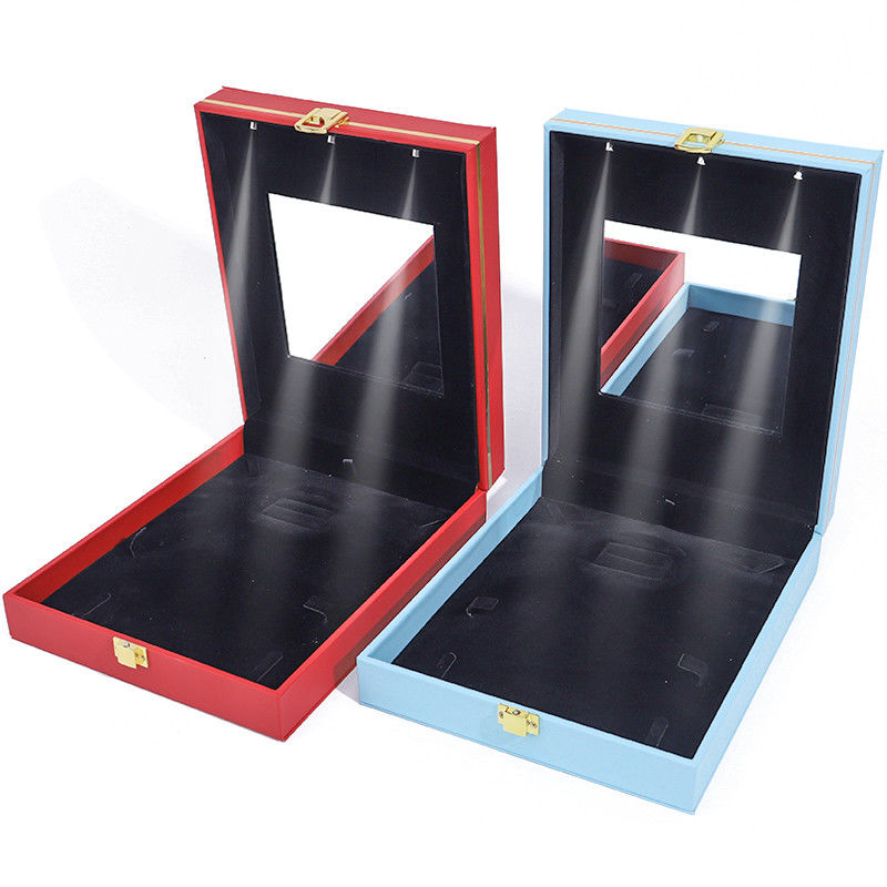Customized LED Light Jewelry Box for Necklace Earrings Bracelet Set Display