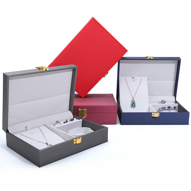 Customer's Logo Hanhong PU Leather Jewelry Box for Rings Earrings Pendants and Necklaces