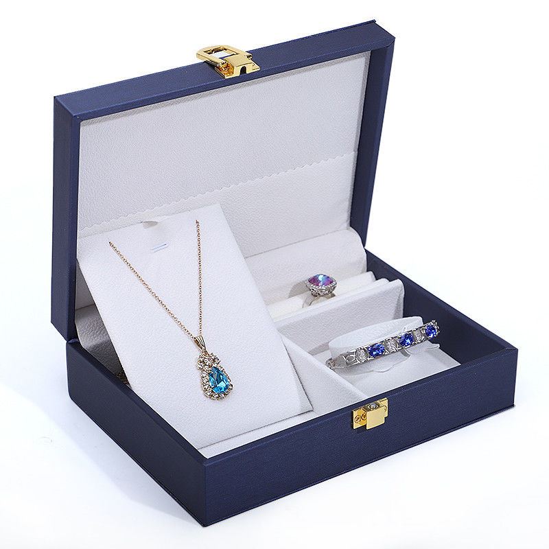 Customer's Logo Hanhong PU Leather Jewelry Box for Rings Earrings Pendants and Necklaces