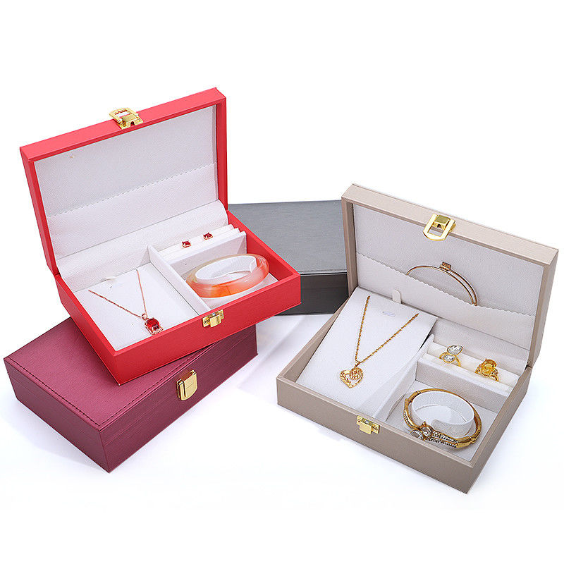 Customer's Logo Hanhong PU Leather Jewelry Box for Rings Earrings Pendants and Necklaces