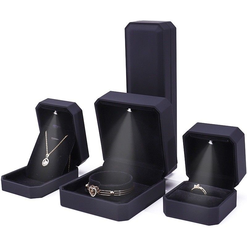 Newest Custom Logo LED Jewelry Display Box for Rings Necklaces Bracelets and Earrings
