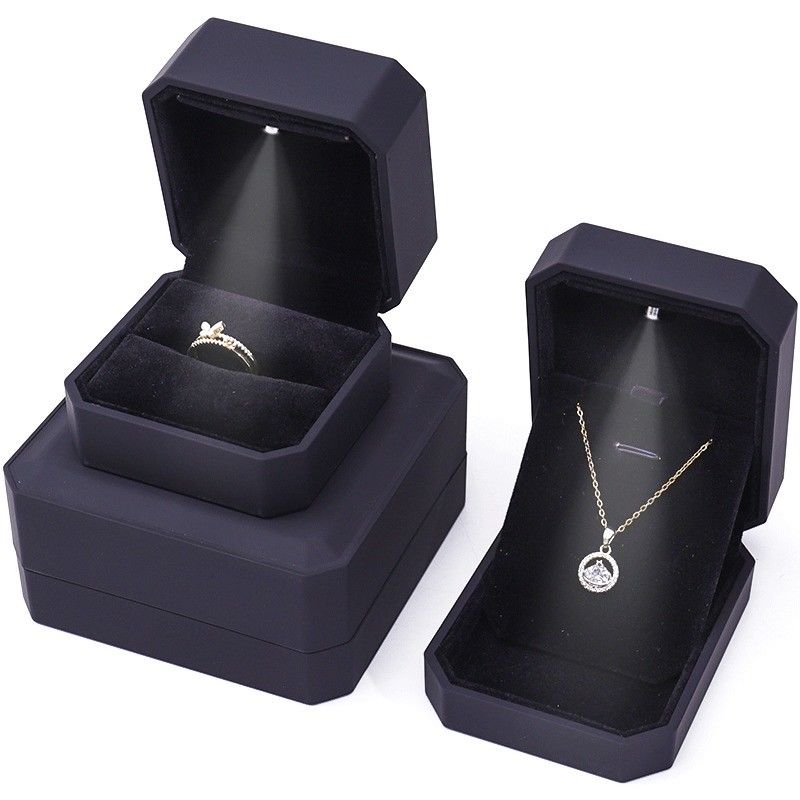Newest Custom Logo LED Jewelry Display Box for Rings Necklaces Bracelets and Earrings