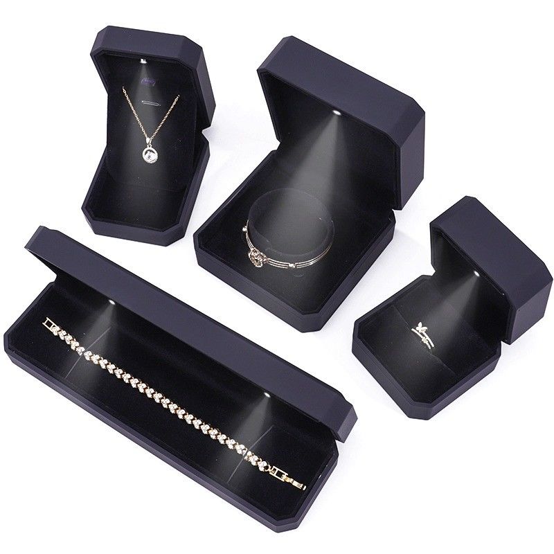 Newest Custom Logo LED Jewelry Display Box for Rings Necklaces Bracelets and Earrings