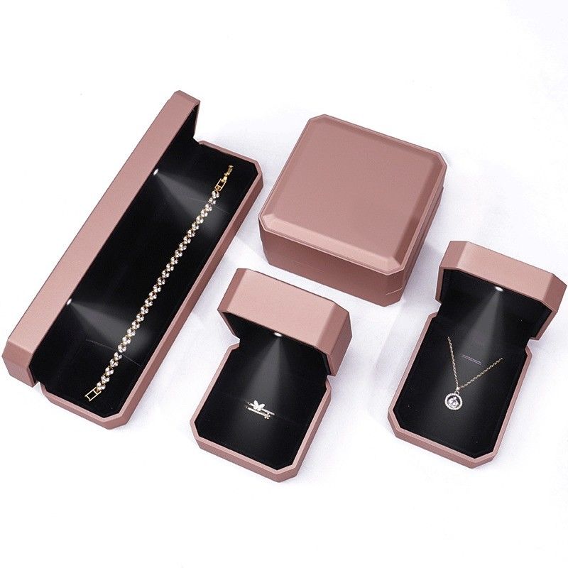Customized LED Luxury Jewelry Box Packaging For Rings Necklaces Bracelets Earrings