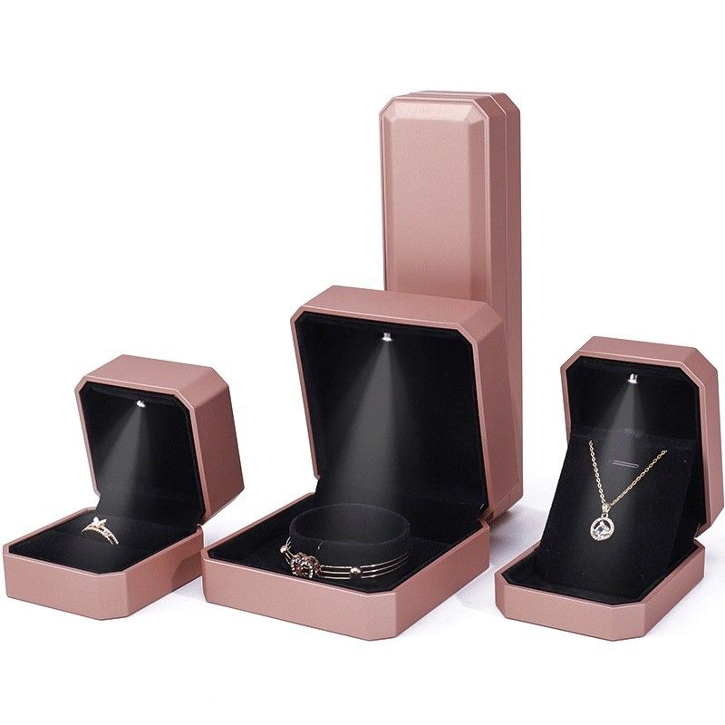 Customized LED Luxury Jewelry Box Packaging For Rings Necklaces Bracelets Earrings