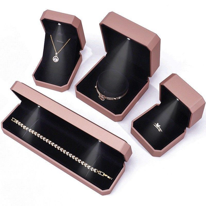 Customized LED Luxury Jewelry Box Packaging For Rings Necklaces Bracelets Earrings