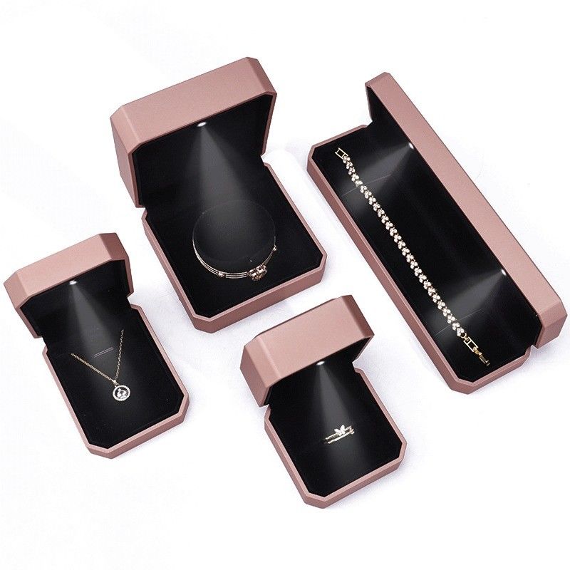 Customized LED Luxury Jewelry Box Packaging For Rings Necklaces Bracelets Earrings