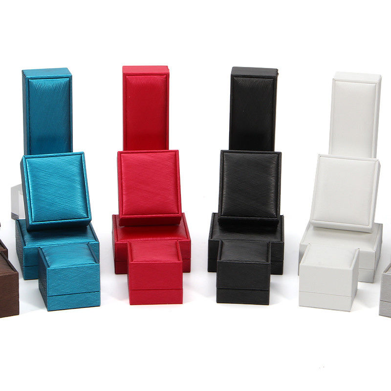 Beige Lined PU Leather Jewelry Box 2022 Jewelry Package With Custom Printed Ring Box