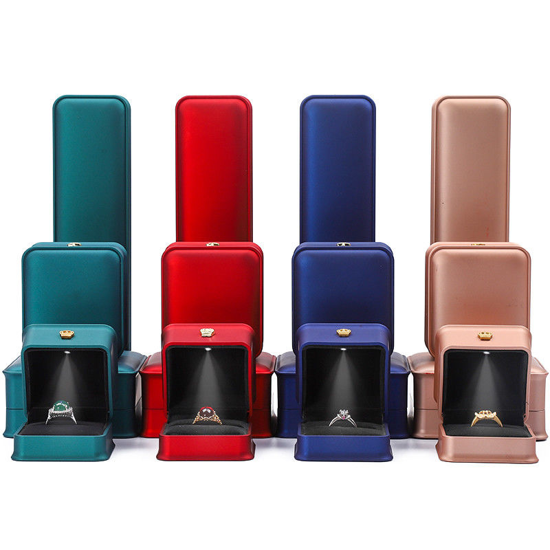 Golden Crown Led Light Jewellery Box For Necklace Bracelet Ring Earrings Packaging