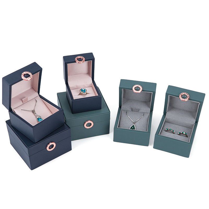 Jewelry Package Hanhong Four-Leaf Clover Luxury PU Leather Ring Box with Custom Logo