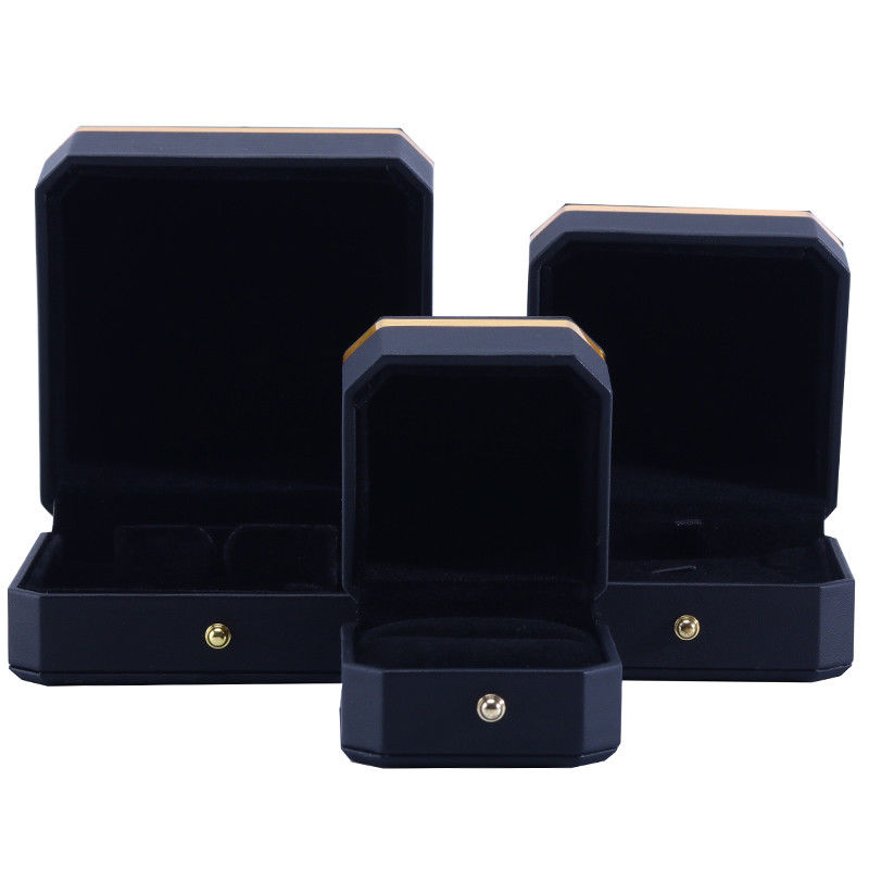Octagonal Black PU Leather Jewelry Box for Hanhong Custom Logo Bracelet Necklace Ring