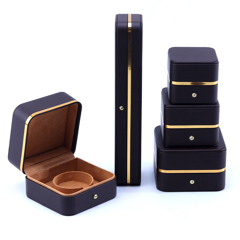 Embossing Logo Grade Leather Jewelry Packaging Box for Bracelet Necklace Watch and Ring