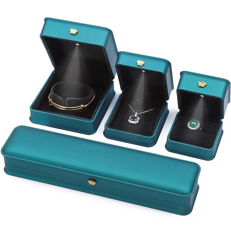 Light Green Led Light Jewellery Box For Necklace Bracelet Ring Earrings Custom Size
