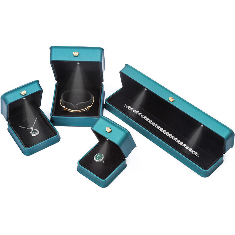 Light Green Led Light Jewellery Box For Necklace Bracelet Ring Earrings Custom Size