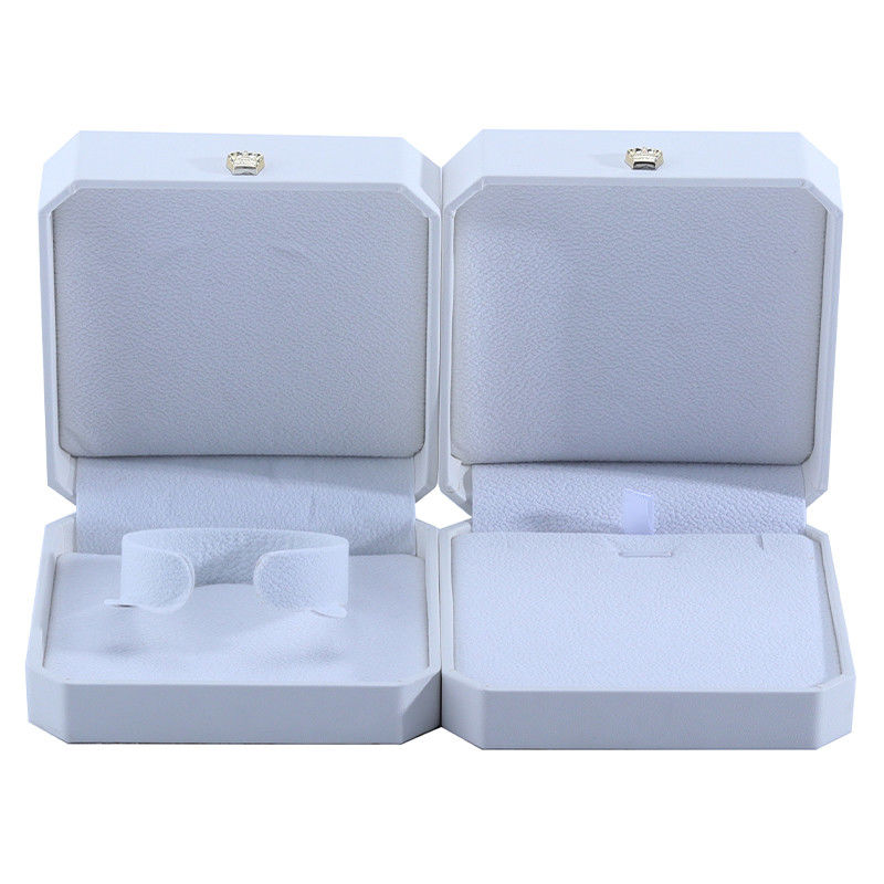 White PU Leather Jewelry Box for Hanhong Custom Crown Shape Jewelry Storage Function