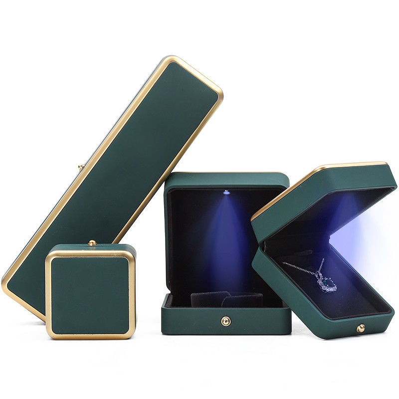 OEM Rectangle LED Jewelry Box Eco Friendly For Bracelet Necklace Earrings Ring Packing