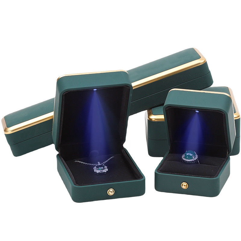OEM Rectangle LED Jewelry Box Eco Friendly For Bracelet Necklace Earrings Ring Packing