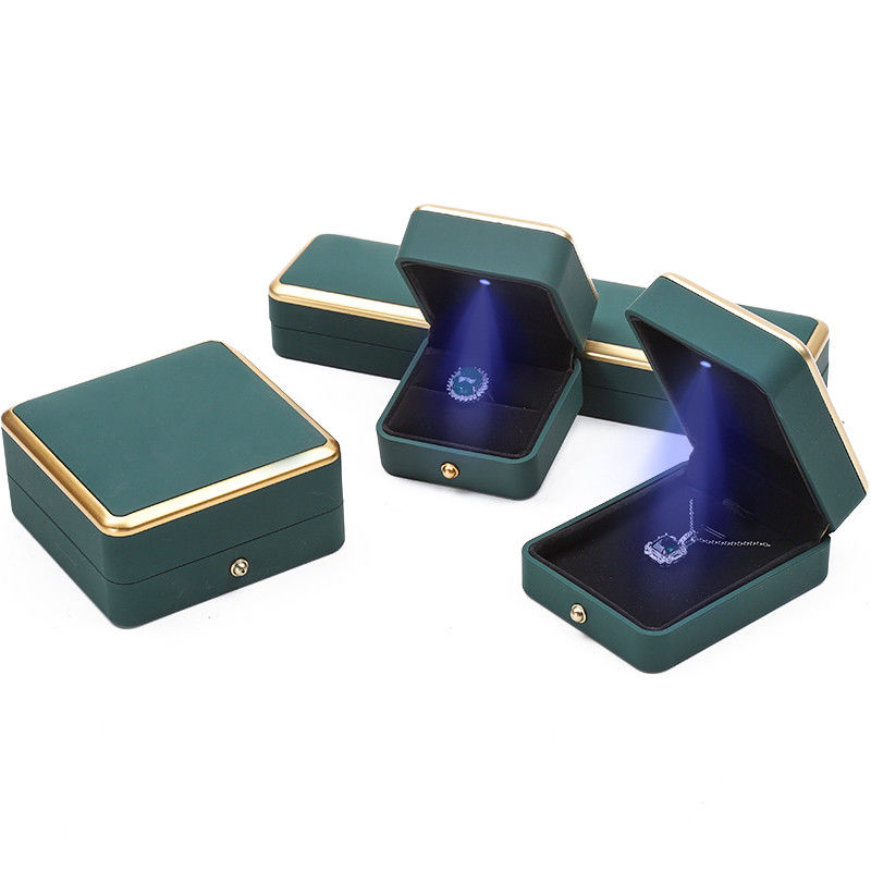 OEM Rectangle LED Jewelry Box Eco Friendly For Bracelet Necklace Earrings Ring Packing