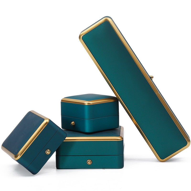 Bracelet Necklace Earring Ring Jewelry Box with Light Luxury Organizer Peacock Blue