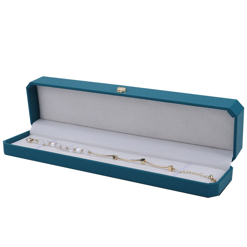 Hanhong Crown Shape Cyan PU Leather Jewelry Box Ideal for Bracelets Earrings and Rings