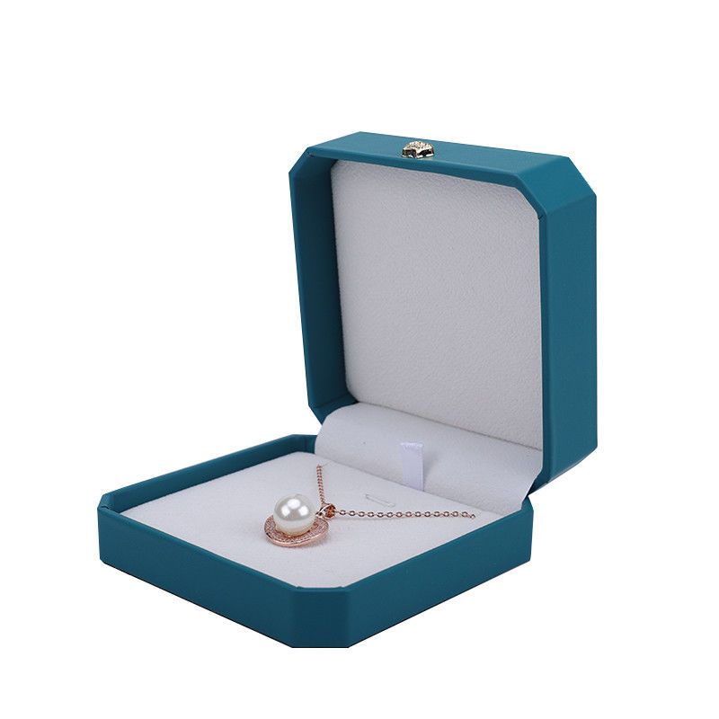 Hanhong Crown Shape Cyan PU Leather Jewelry Box Ideal for Bracelets Earrings and Rings