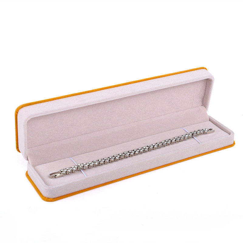 Custom Apricot Color Velvet Jewelry Packaging Box for Double Layer and 6*5.5*5cm Size