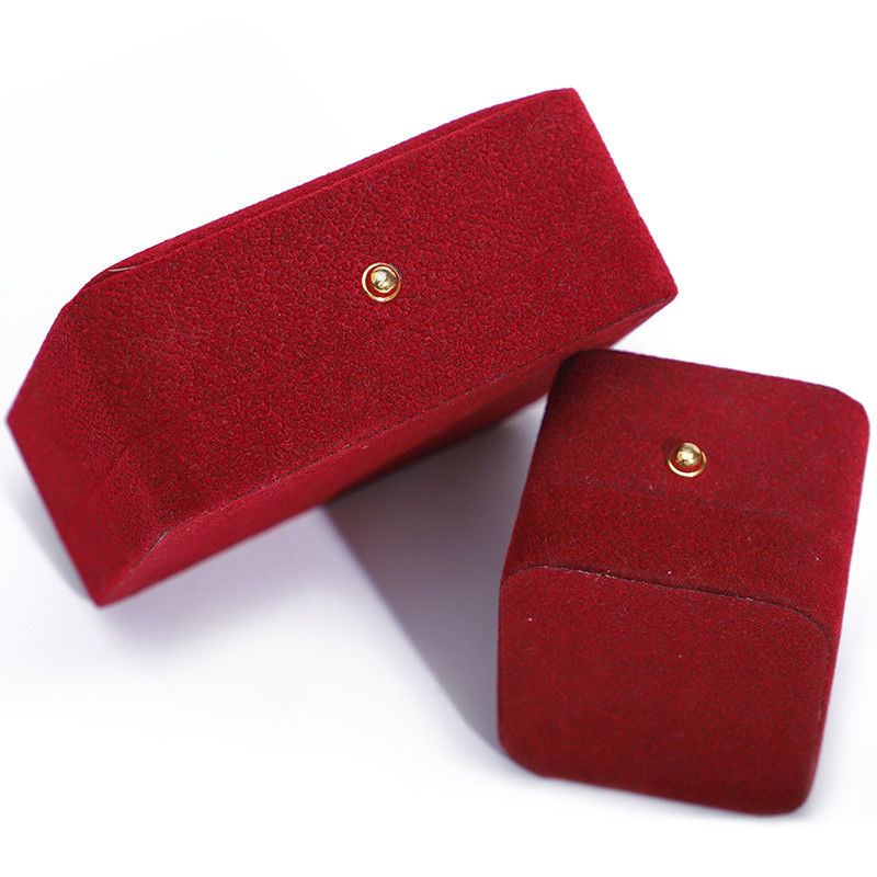 Luxury Red Velvet Jewelry Packaging Box for Necklace Bracelet Earrings Ring