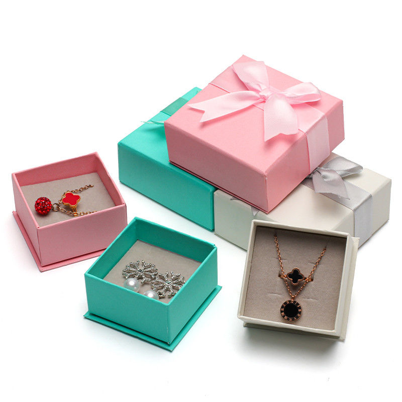 Hanhong Custom Logo Jewelry Package for Girls Earrings Mini Color Paper Velvet Gift Box